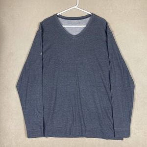 Matte‎ Grey Mens XXL Long Sleeve V Neck T-Shirt Gray Cotton Blend Logo